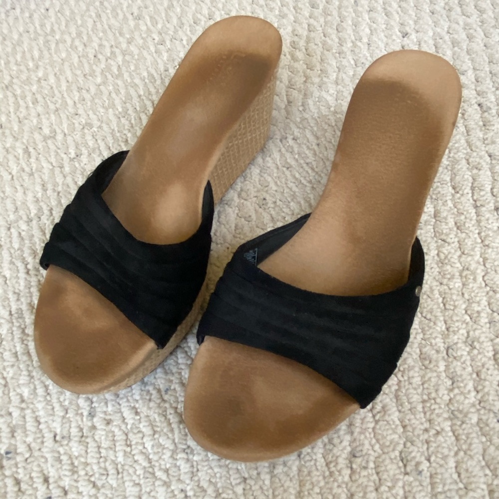 Ugg Black Suede Platform Sandals
